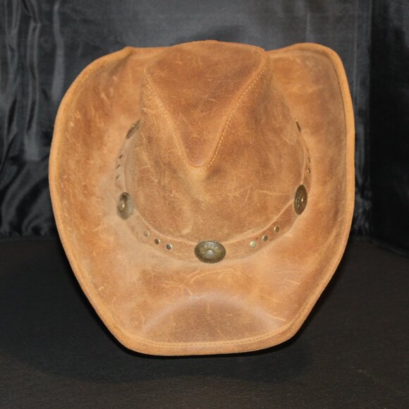 Minnetonka “The SILVERTON COWBOY HAT” Genuine Leather Size 21" band - Picture 2 of 7